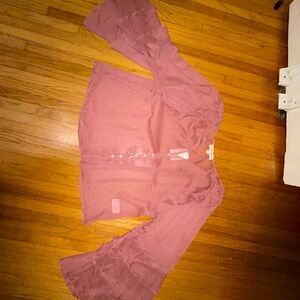 Lucky Brand Mauve Blouse with Flared Sleeves